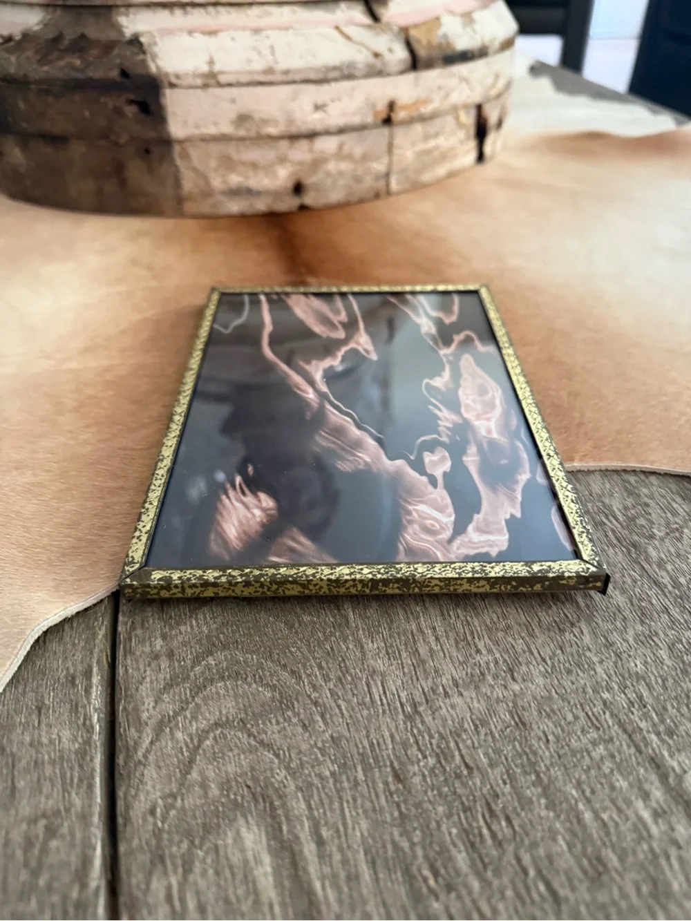Vintage Gold-Trim Brown & Black Decorative Picture Frames - Set of 2